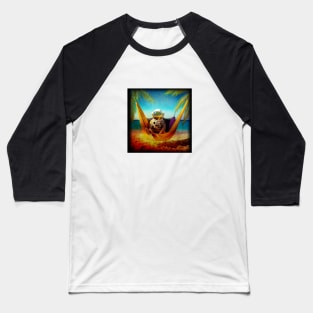 ASTRONAUT IN A HAMMOCK, RELAXING ON A TROPICAL BEACH Baseball T-Shirt